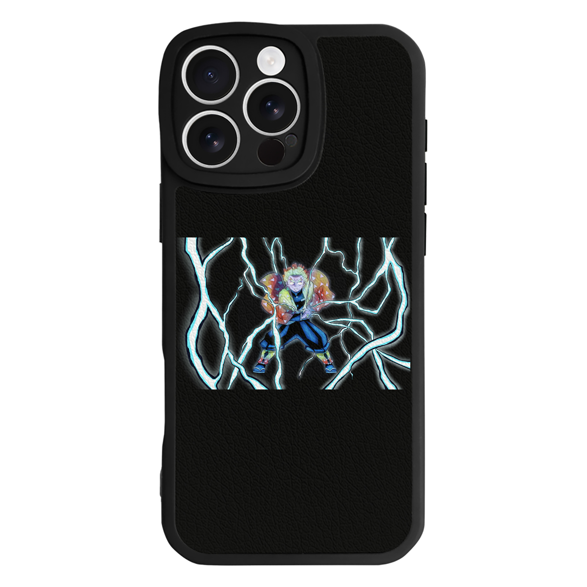 （画像用） 鬼滅の刃（きめつのやいば）我妻 善逸／あがつま ぜんいつ Agatsuma Zenitsu 【iPhone 16シリーズ対応】シリコンスマホケース（レザー調） 材質：シリコン